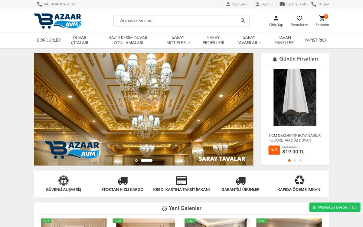 Bazaar AVM Online Mağaza: Ana sayfa