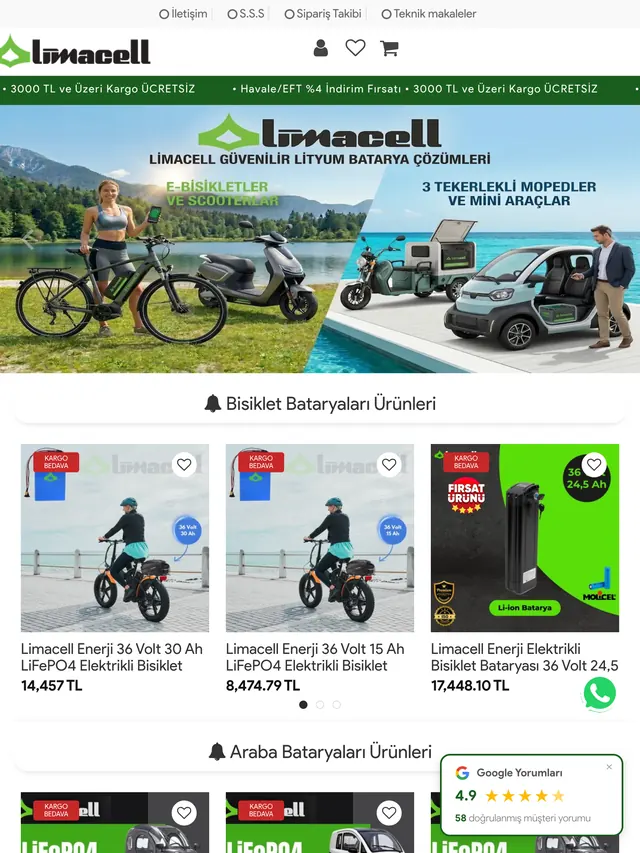 Geçersun Enerji Online Mağaza: tablet görünüm