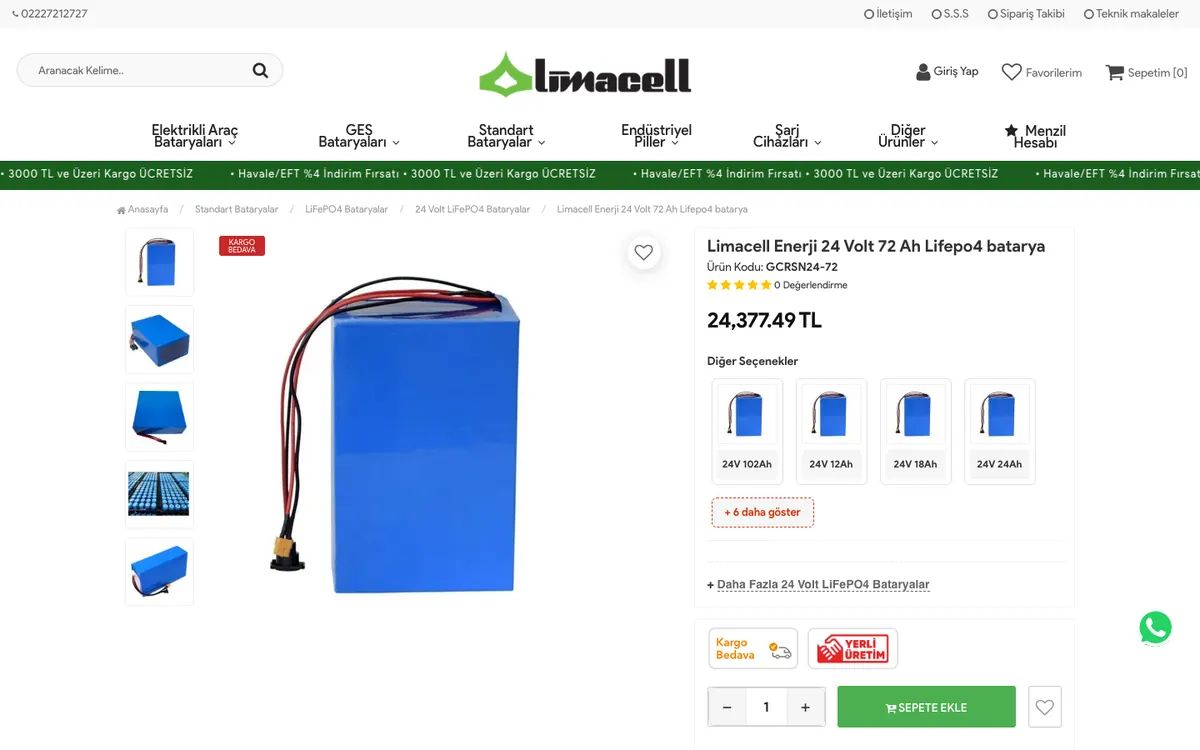 Geçersun Enerji Online Mağaza: Ürün sayfası
