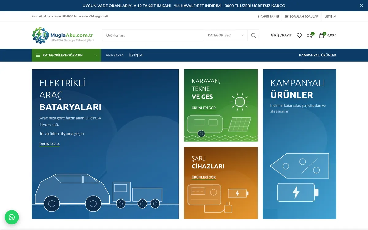 Muğla Akü Online Mağaza: Ana sayfa
