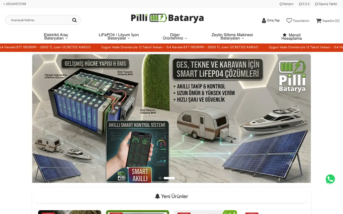 Pilli Batarya Online Mağaza: Ana sayfa