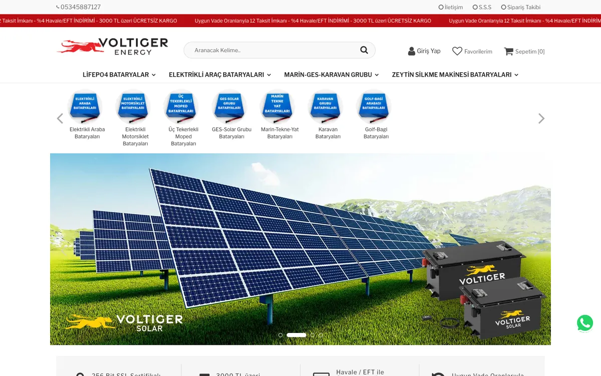 Voltiger Enerji Online Mağaza: Ana sayfa